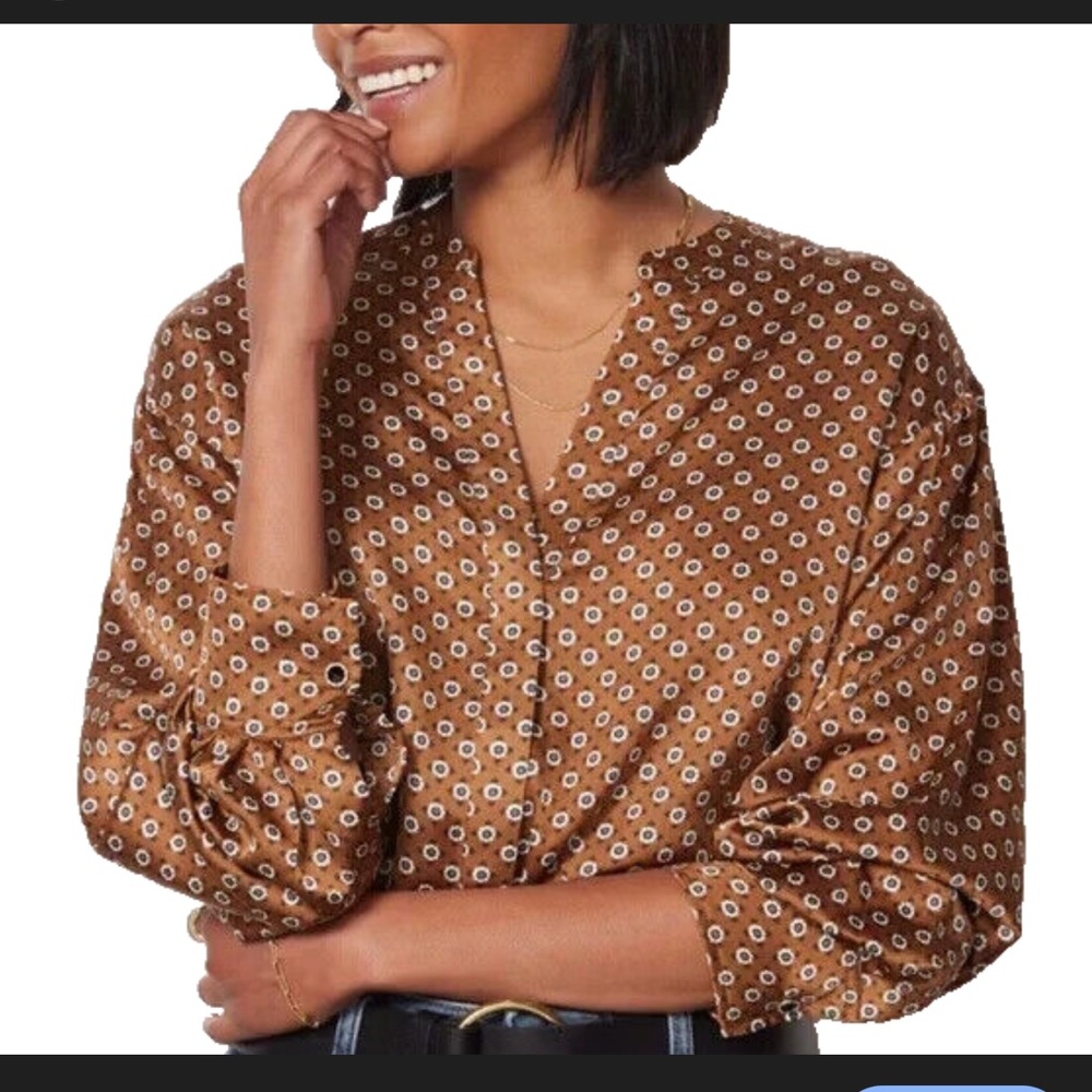 NWOT Sanctuary Geometric 3/4 Sleeve Blouse - Size M - Gorgeous!! Evereve 2024 - Picture 3 of 10